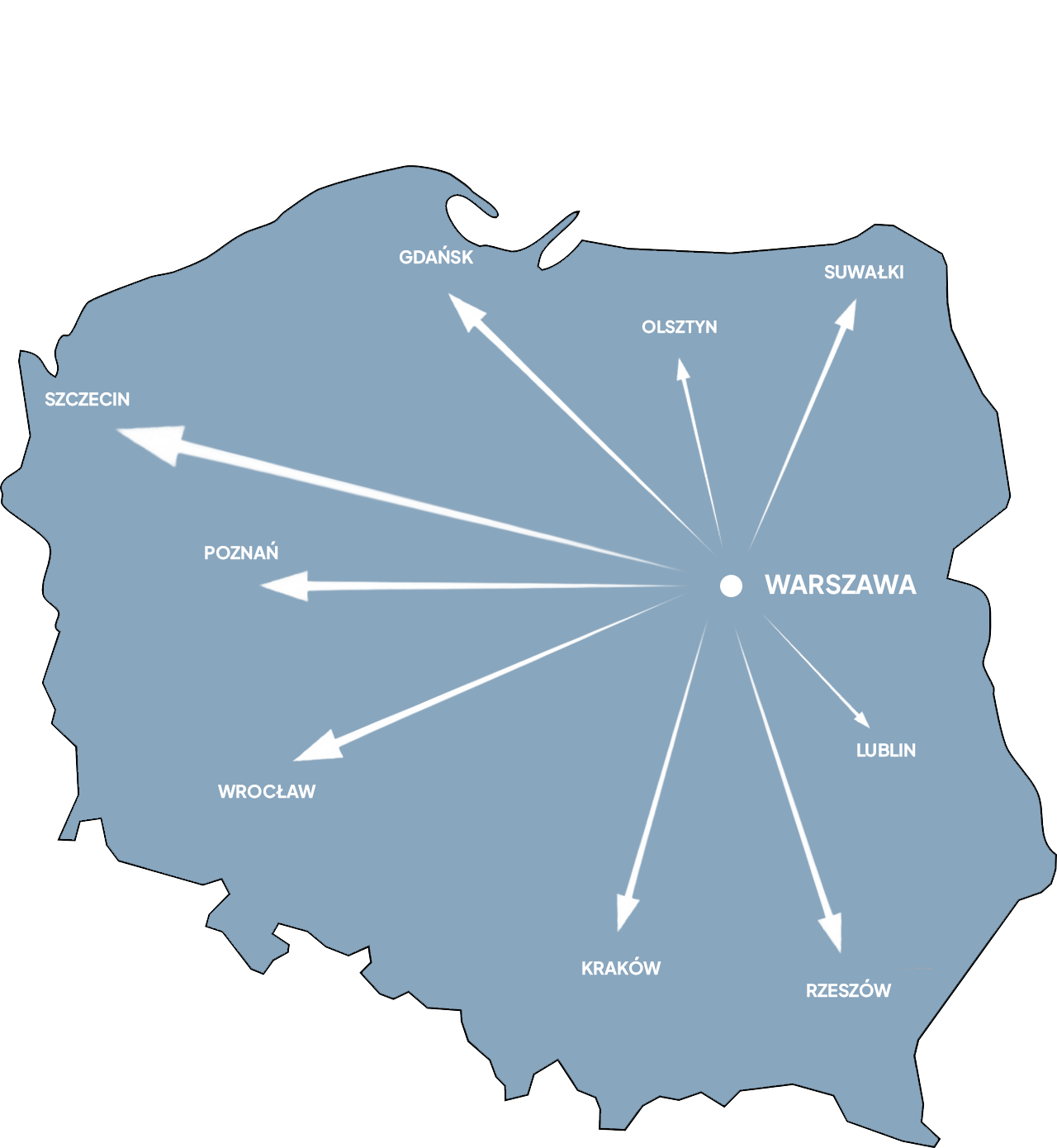 mapa Polski - serwis w całej Polsce